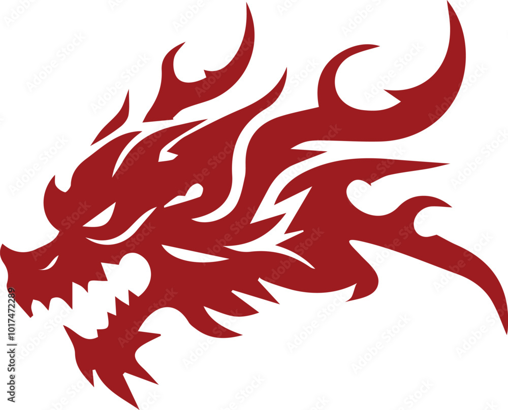 Naklejka premium red dragon tattoo