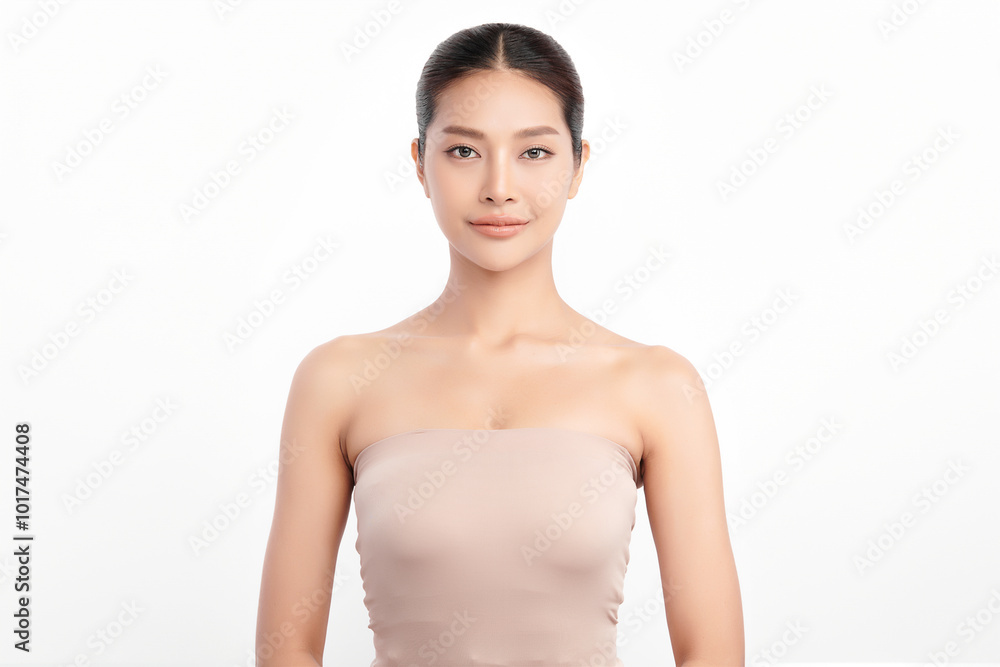 Beautiful young asian woman with clean fresh skin on white background, Face care, Facial treatment, Cosmetology, beauty and spa, Asian women portrait. Beautiful young asian woman with clean fresh skin on white background, Face care, Facial treatment, Cosmetology, beauty and spa, Asian women portrait.