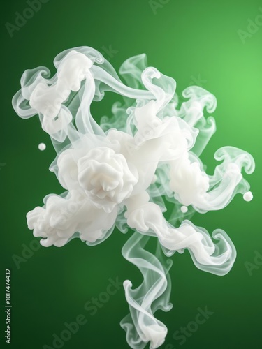 Abstract white smoke on green bice color background Smoke Explosion Backdrop photo