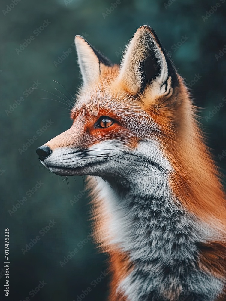 Naklejka premium fox isolated on paper background