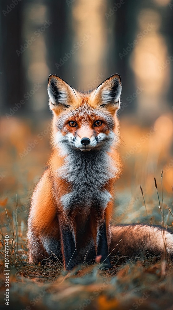 Fototapeta premium fox isolated on summer background
