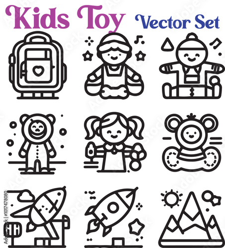 Kids Toy Vector Set