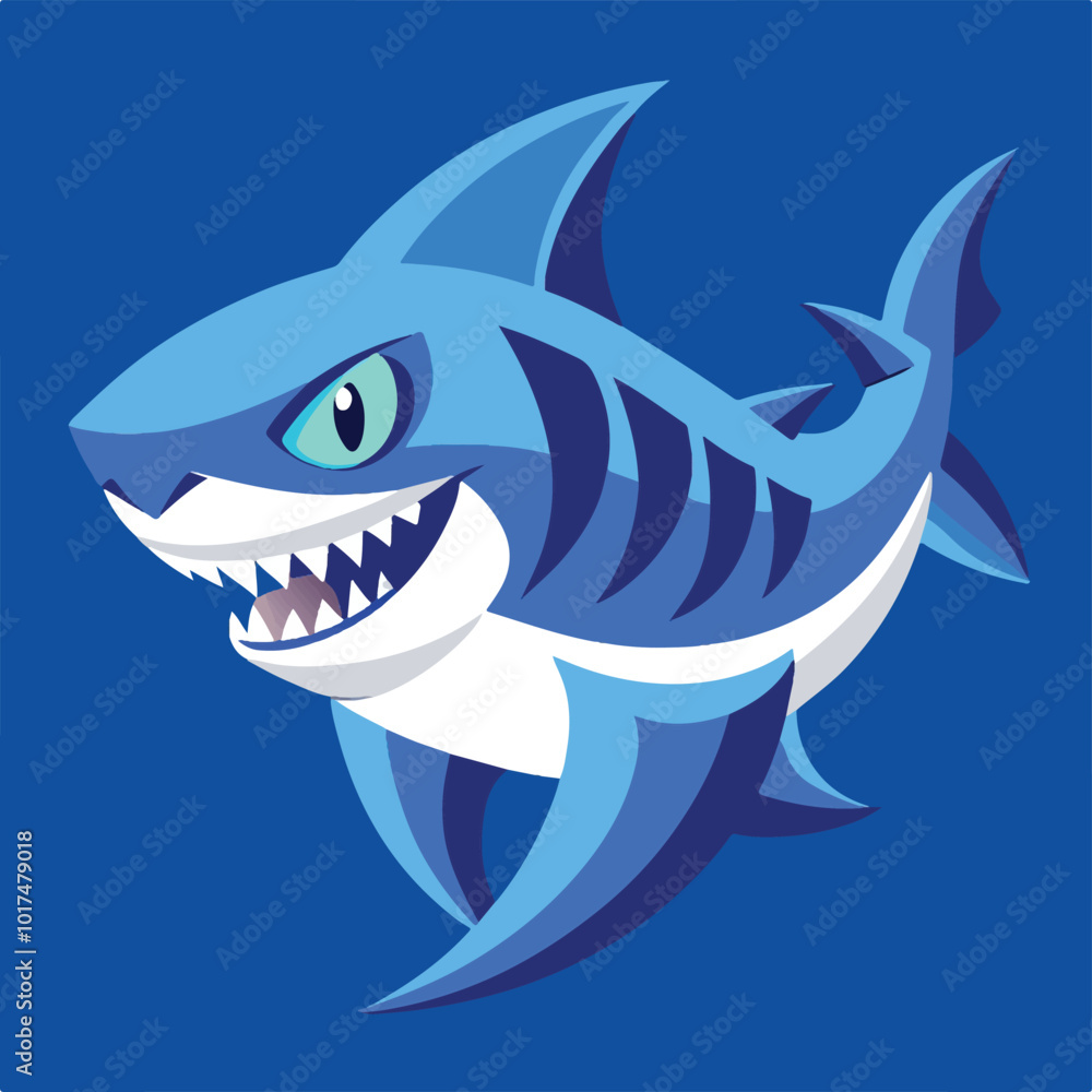 Naklejka premium shark cartoon isolated on white