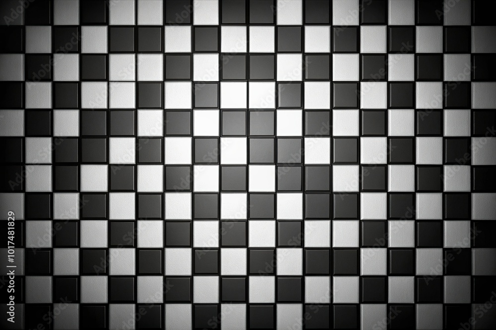 Fototapeta premium Abstract macro black and white checkered background