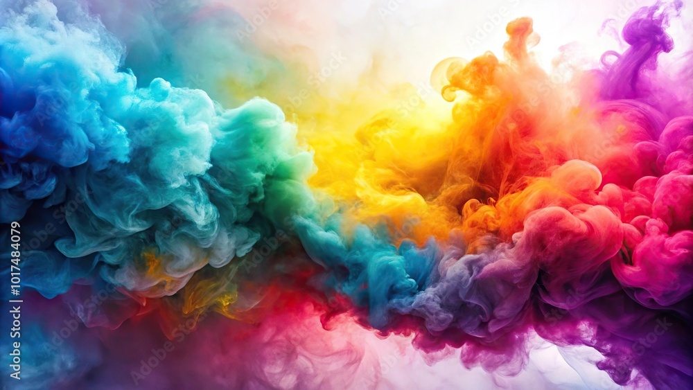 Fototapeta premium Abstract watercolor background with smoke on a low angle view