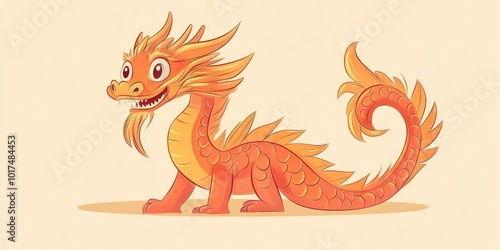 A cartoon dragon is standing