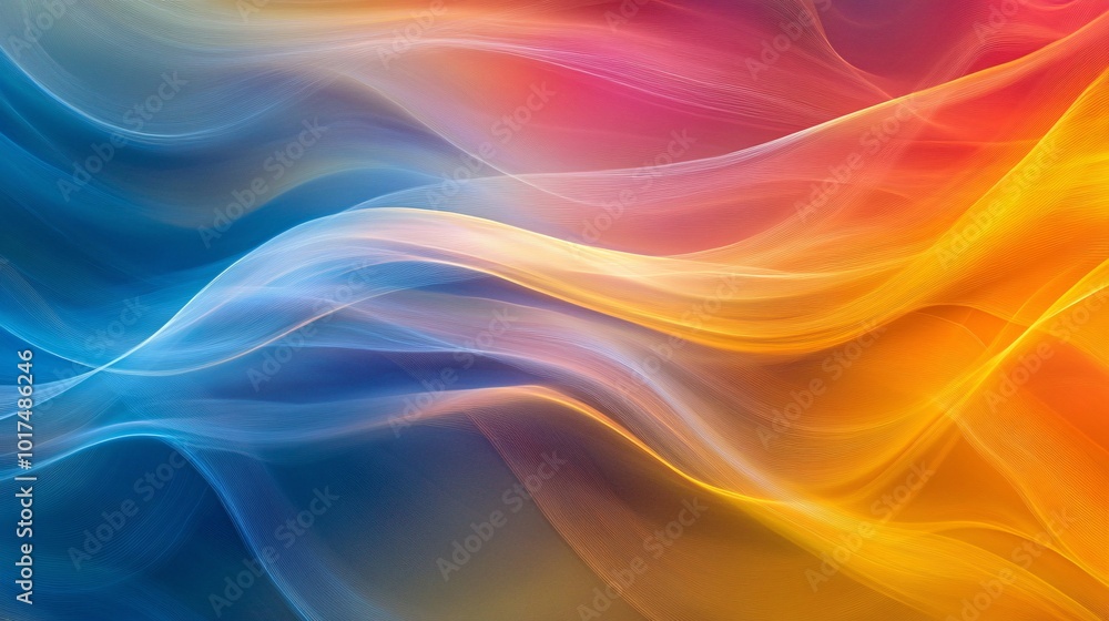 An abstract swirl of colorful waves in blue, orange, and pink, creating a vibrant and dynamic motion effect, ideal for modern design projects. An abstract swirl of colorful waves in blue, orange, and pink, creating a vibrant and dynamic motion effect, ideal for modern design projects.