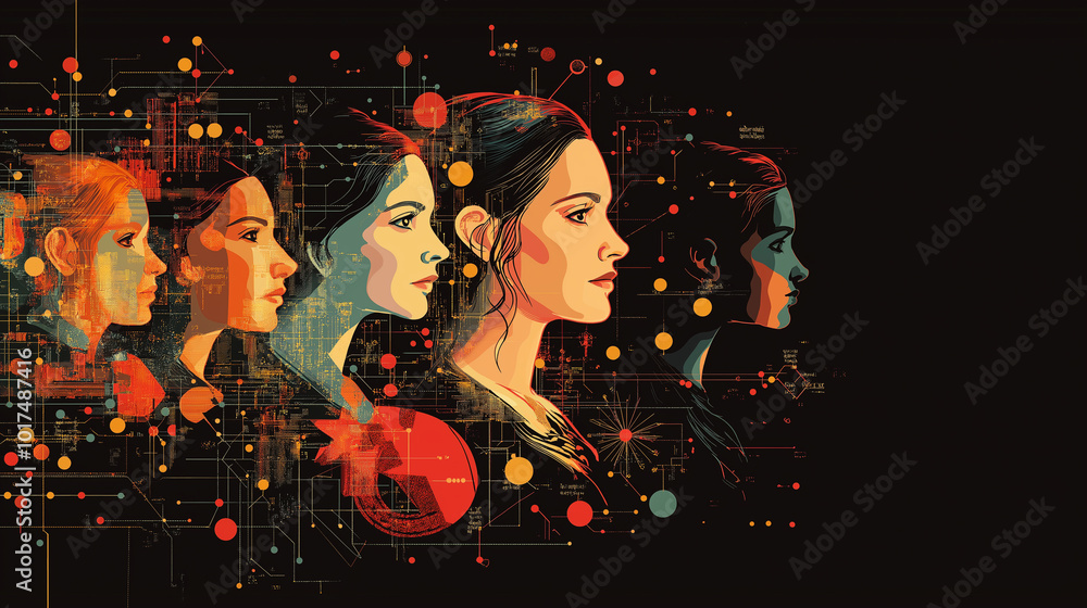 Women in Tech, a poster with Ada Lovelace at the forefront, surrounded ...
