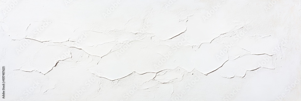 Obraz premium Cracked Wall Texture: A detailed close-up shot revealing a network of fine cracks across a textured off-white wall surface. Ideal for backgrounds or design elements conveying themes of age.