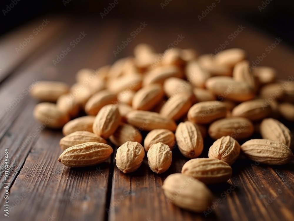 Boiled Peanuts on the wood table Boiled Peanuts on the wood table