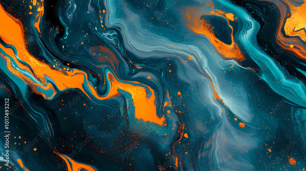 Modern acrylic pour wallpaper in teal and orange with gold glitter abstract fluid art background liquid texture digital painting. Acrylic Pour. Illustration Modern acrylic pour wallpaper in teal and orange with gold glitter abstract fluid art background liquid texture digital painting. Acrylic Pour. Illustration