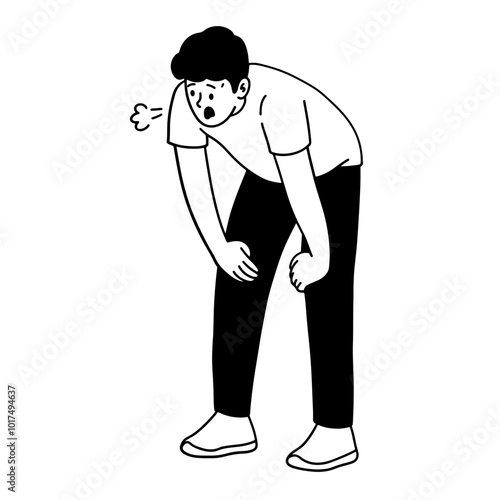 Man tired after running