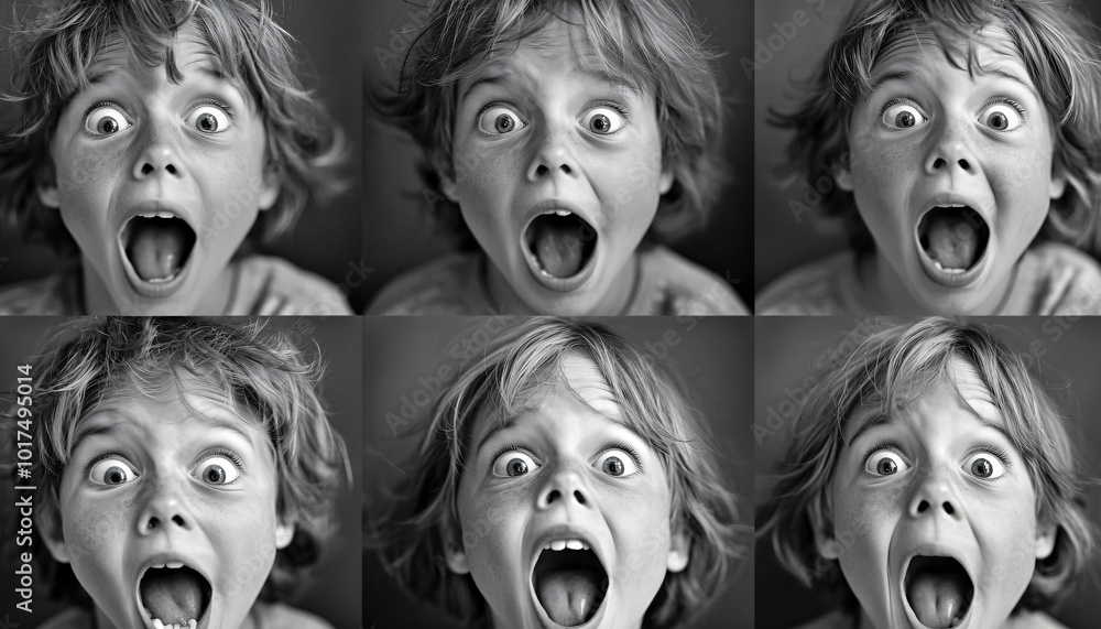 Obraz premium Zooming in on facial expressions during mundane tasks.