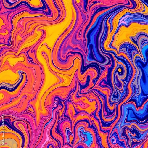 Pink Blue Orange Purple Fluid Abstract Art Backdrop 