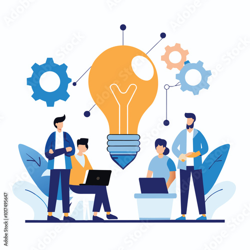  build startup company collaboration cooperate business illustration