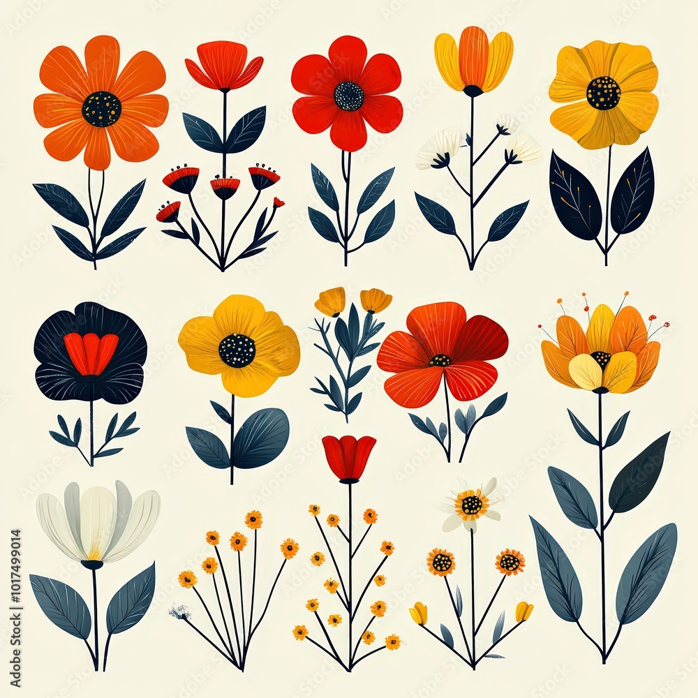 Fototapeta premium seamless pattern with flowers