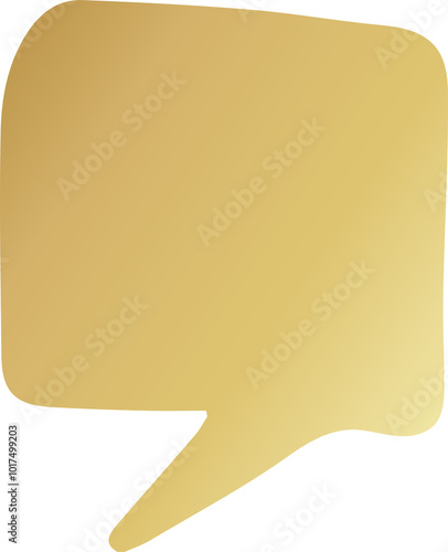 Golden speech bubble icon, chat, talk, messenger