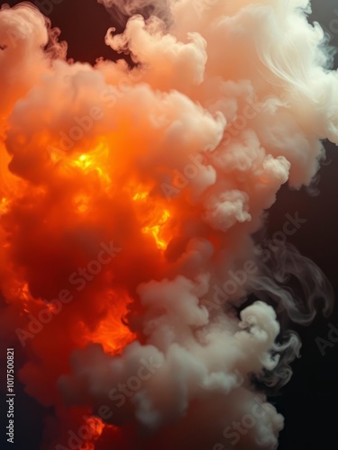 A captivating image of a fire and smoke background perfect for adding intensity and drama to any project Smoke Explosion Backdrop