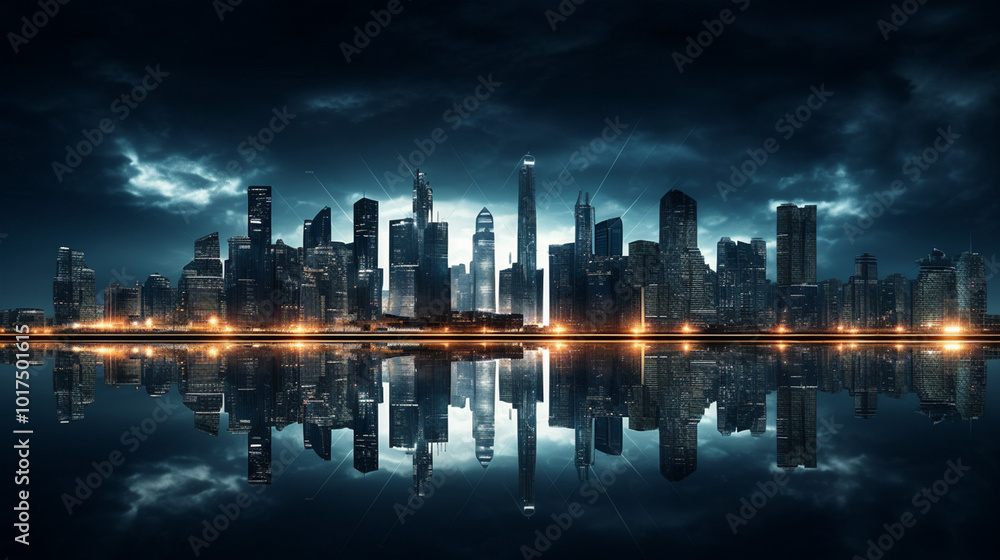 Fototapeta premium 城市天际线壁纸