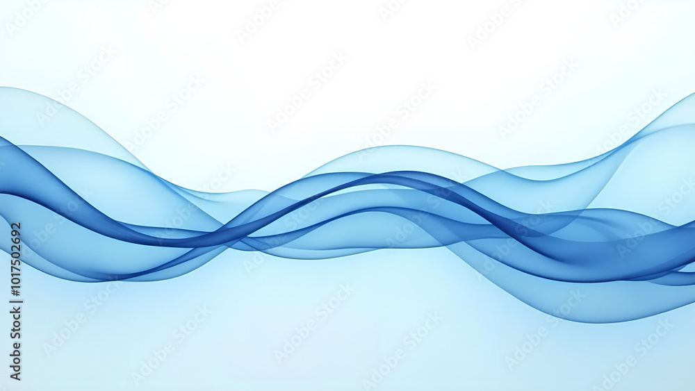 Fototapeta premium Abstract blue and white dynamic waves on a clean background
