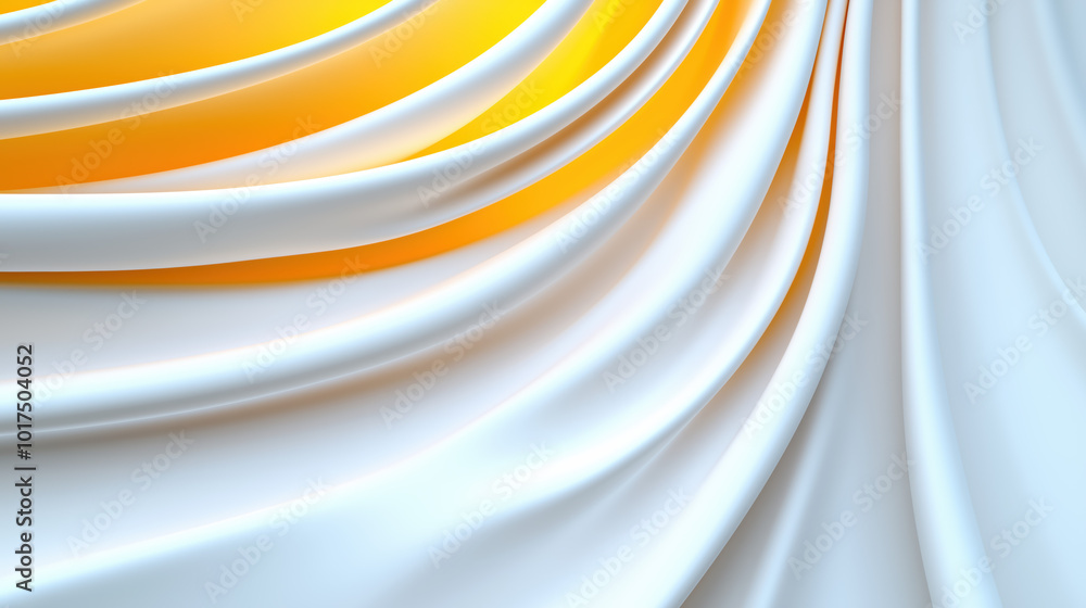 Soft, flowing fabric in white and yellow hues creates serene and elegant atmosphere. gentle curves and smooth texture evoke sense of calm and sophistication Soft, flowing fabric in white and yellow hues creates serene and elegant atmosphere. gentle curves and smooth texture evoke sense of calm and sophistication