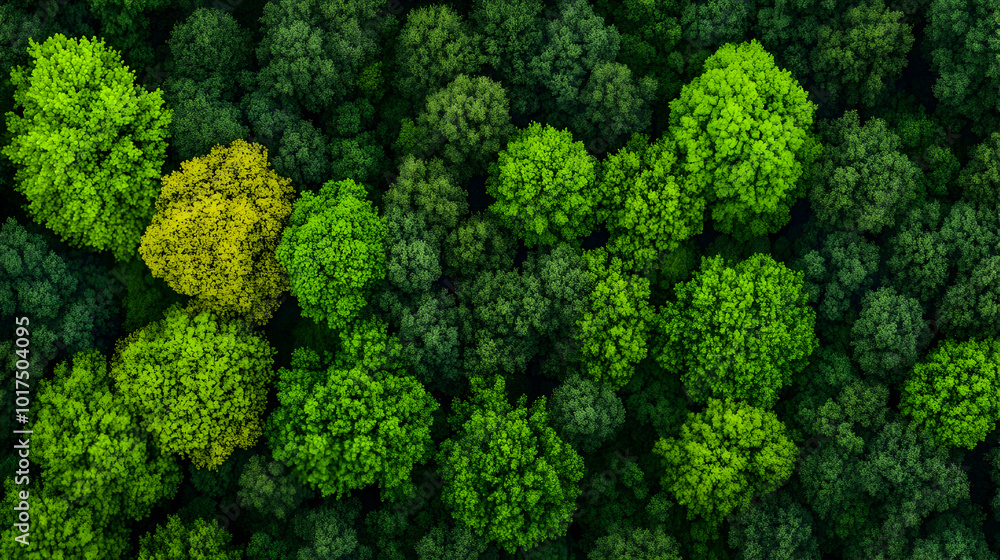 Aerial View of Lush Green Forest Canopy. Aerial View of Lush Green Forest Canopy.
