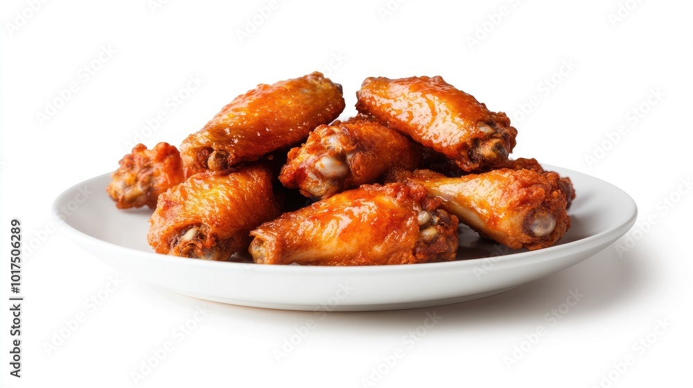 Crispy Fried Chicken Wings on a White Plate Crispy Fried Chicken Wings on a White Plate