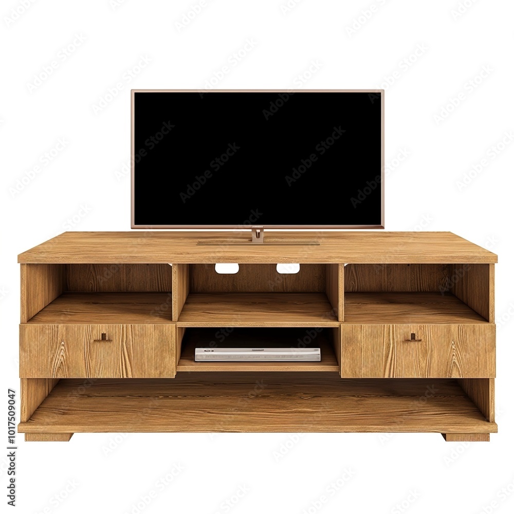 White brown wooden tv stand with desk shelf White brown wooden tv stand with desk shelf