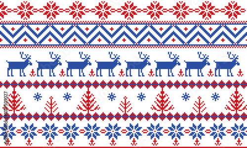 cross stich christmas seamless knitted pattern