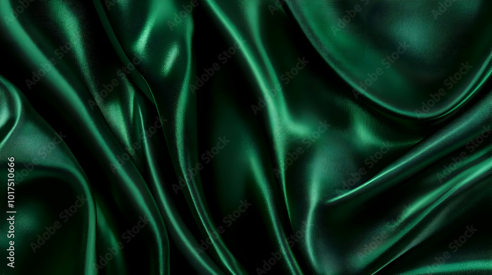 Green Silk Fabric Background. Green Silk Fabric Background.
