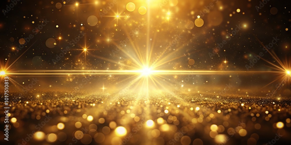 Obraz premium Abstract golden light leak or outer space background