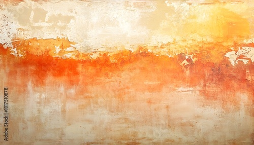 Abstract Orange and Beige Textured Wall photo