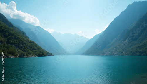 View of Skadar Lake in Montenegro during a sunny day