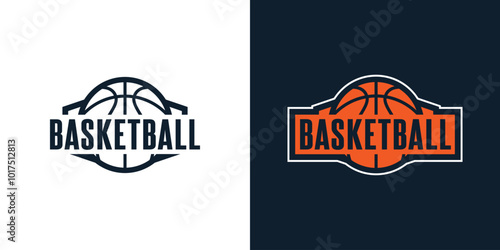 basketball logo vector illustration, emblem sport logo template