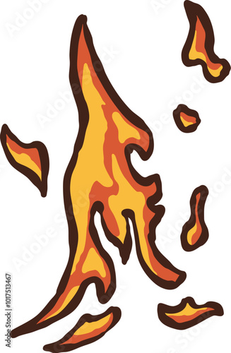 Vintage fire collection drawing illustration vector