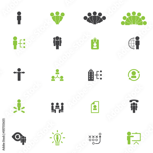 Universal business management and human resources icon set. Universal icons for web and mobile. Vector.