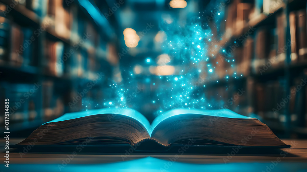 Magical Book With Blue Glow. Magical Book With Blue Glow.