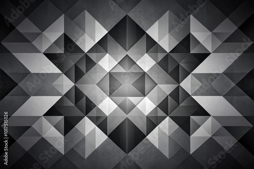 Abstract geometric design with asymmetrical elegance in black, white, and dark gray tones photo