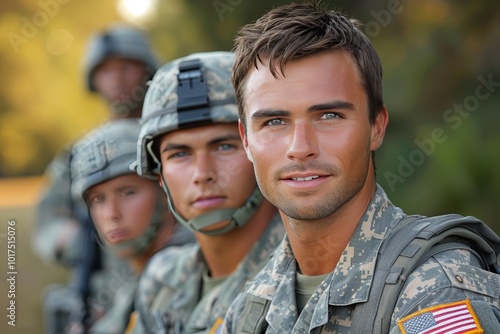 Military personnel equipped with rifles in uniforms displaying readiness and discipline