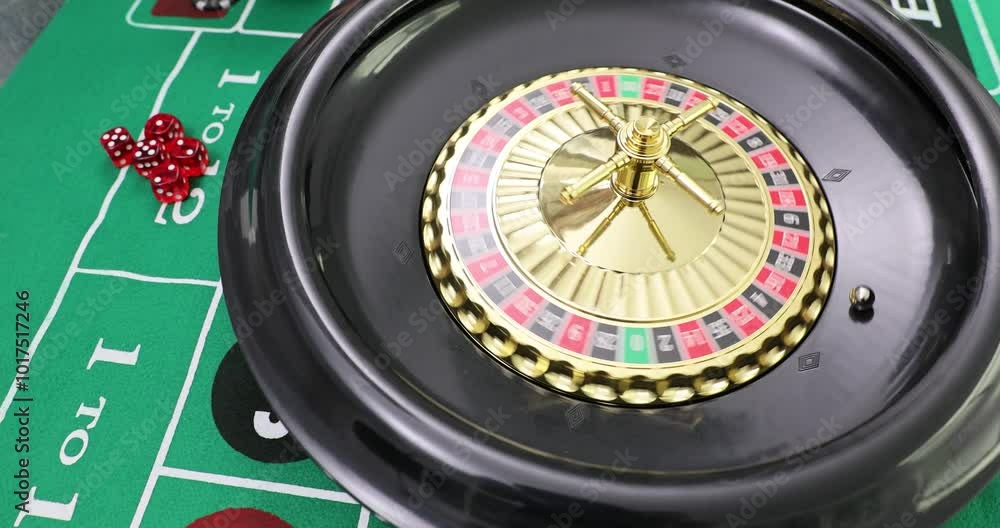 Croupier hand spins roulette wheel waiting for winning number. Process of game evokes excitement of players hoping to gain victory in casino Croupier hand spins roulette wheel waiting for winning number. Process of game evokes excitement of players hoping to gain victory in casino