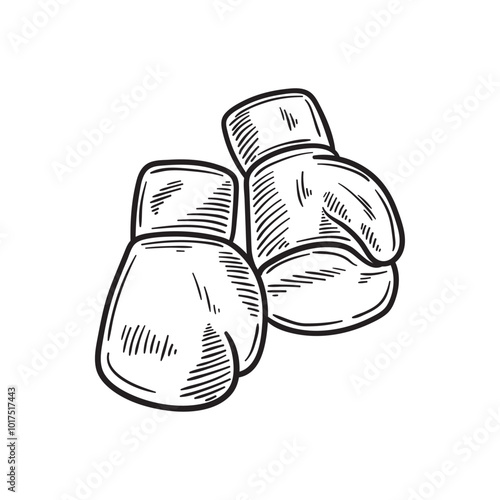 Sport Equipment Illustration Colorless - Boxing