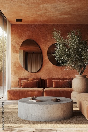 Cozy Modern Living Room with Earthy Tones