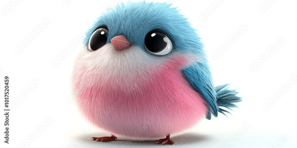 Fototapeta premium Close-Up Pastel-Colored Bird in Delicate 