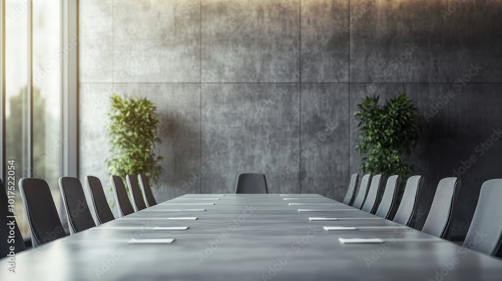 Empty meeting table and chairs in a modern conference room Business meetings and ideas can be exchanged Company meeting table Empty meeting table and chairs in a modern conference room Business meetings and ideas can be exchanged Company meeting table