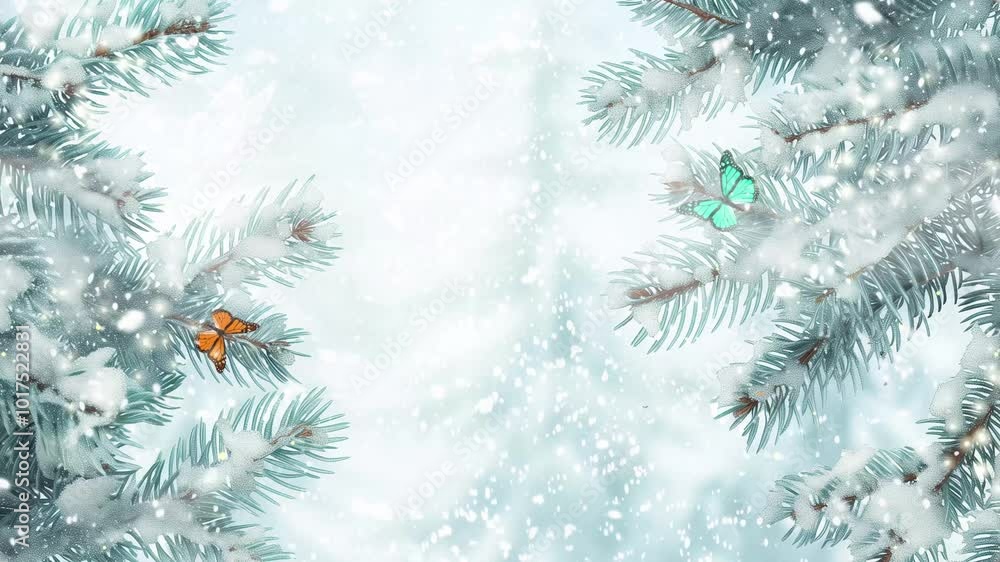snowfall in winter forest christmas new year magic seamless looping overlay 4k virtual video animation background snowfall in winter forest christmas new year magic seamless looping overlay 4k virtual video animation background
