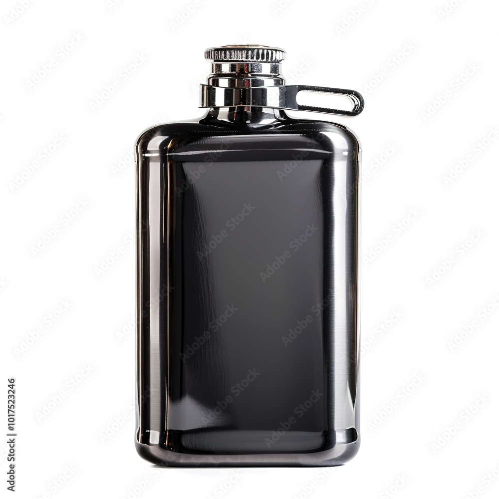 Tourist flask for alcohol, transparent background Tourist flask for alcohol, transparent background