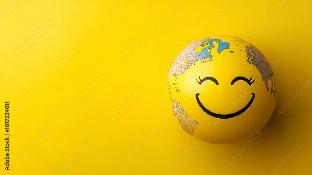 Fototapeta premium World smile day yellow banner