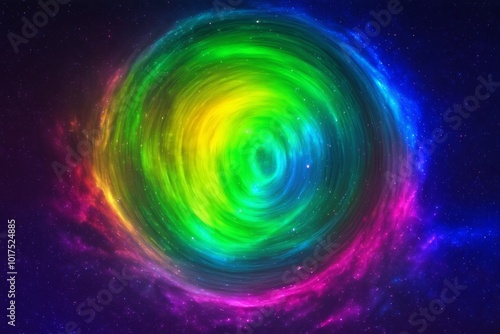 a colorful spiral in the middle of a galaxy with stars