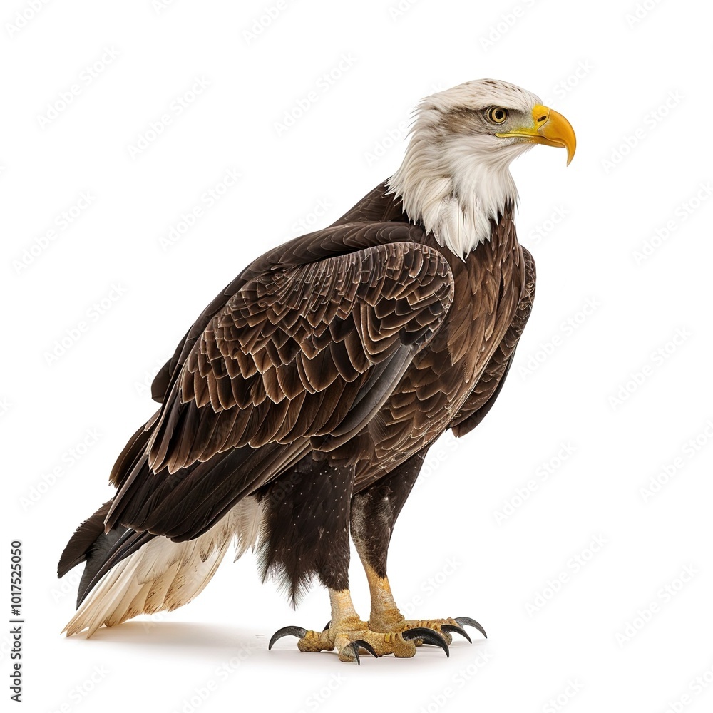 Obraz premium Striking Eagle Standing Alone on Clear Background