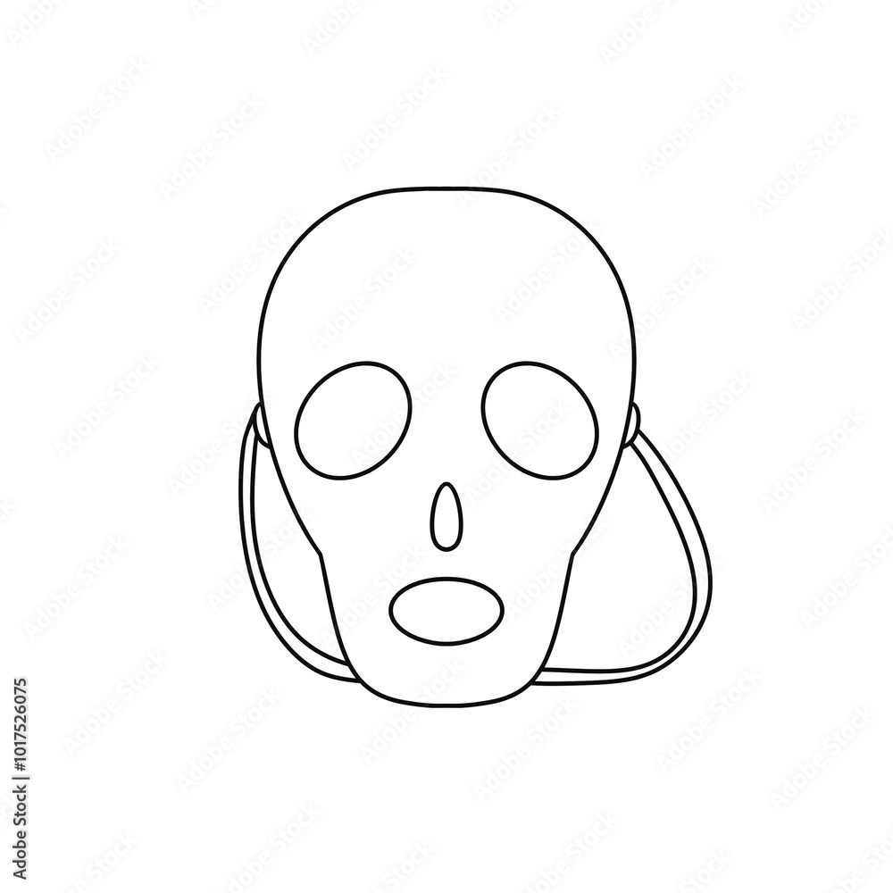 A skull with a cord hanging from it A skull with a cord hanging from it